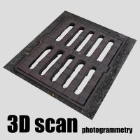 3D scan manhole cover rusty #9